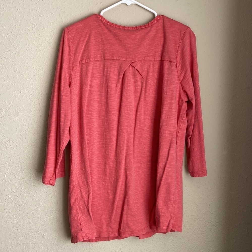 CWC Embroidered Split Neck Slub Knit Tunic - Picture 5 of 6